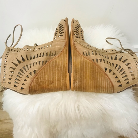 Jeffrey Campbell Rodillo Lace Up brown wedge sandals sz 10. - Picture 7 of 10